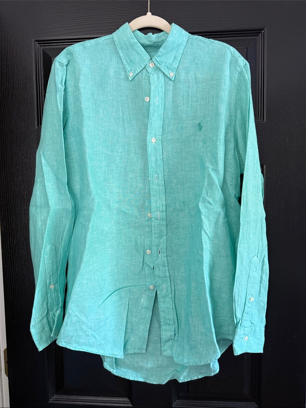 Ralph Lauren Teal Button-Down Linen Shirt